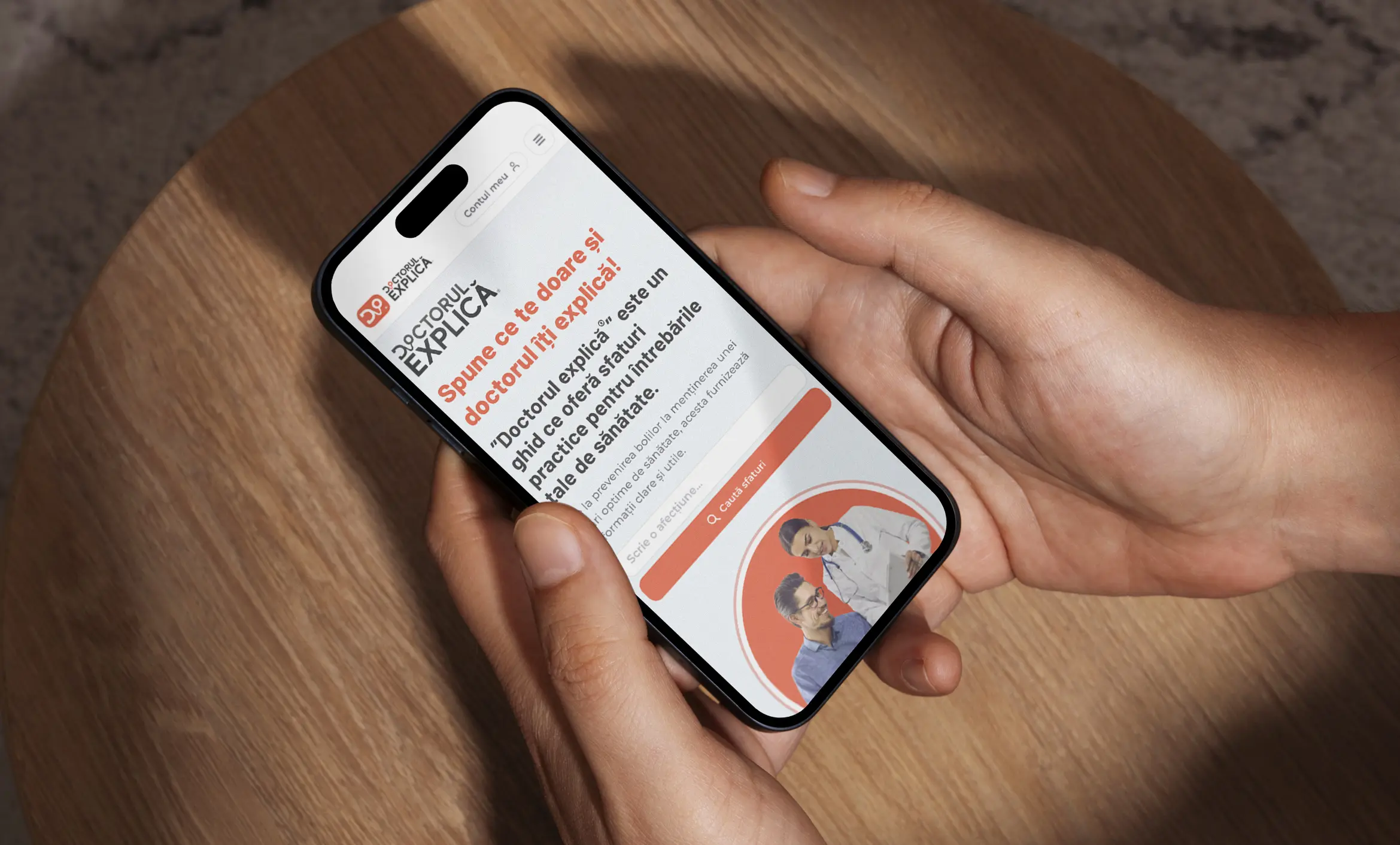 Website-ul Dr. Explica pe dispozitiv mobil